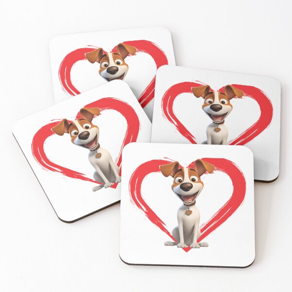 Item preview, Fox Terriers Cartoon in Love Heart swoosh  designed and sold by For Dog Sake!®.