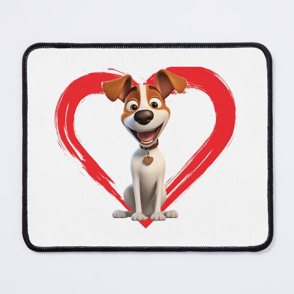 Item preview, Fox Terriers Cartoon in Love Heart swoosh  designed and sold by For Dog Sake!®.