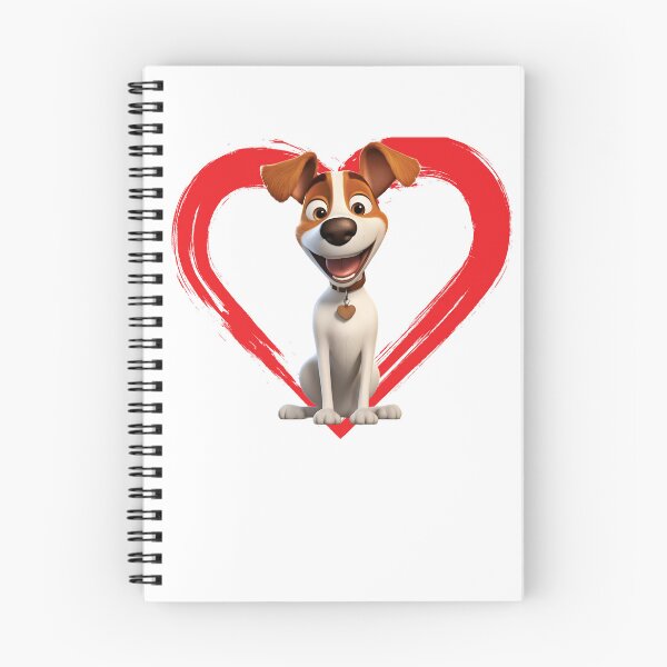 Item preview, Fox Terriers Cartoon in Love Heart swoosh  designed and sold by For Dog Sake!®.