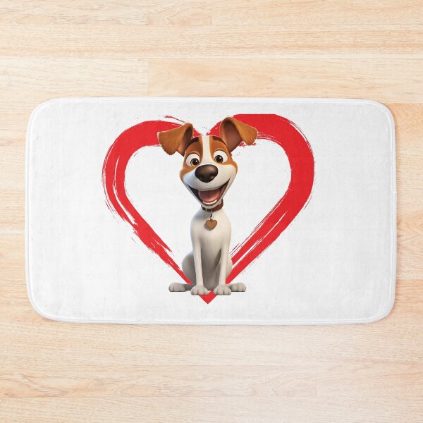Item preview, Fox Terriers Cartoon in Love Heart swoosh  designed and sold by For Dog Sake!®.