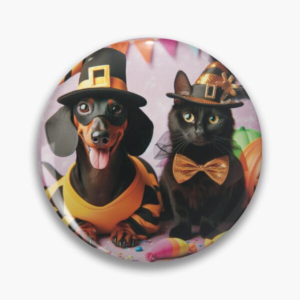 Item preview, Dachshund with his cat friend in costume designed and sold by Annia-A.