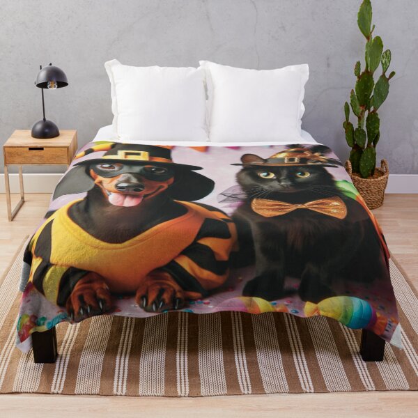 Item preview, Dachshund with his cat friend in costume designed and sold by Annia-A.