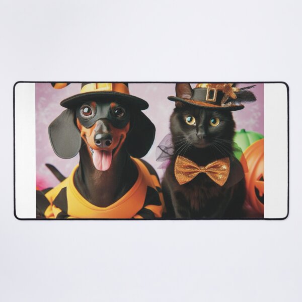 Item preview, Dachshund with his cat friend in costume designed and sold by Annia-A.