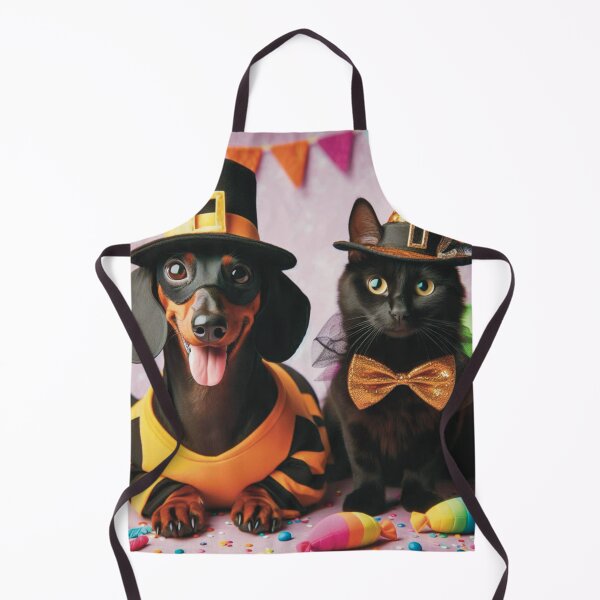 Item preview, Dachshund with his cat friend in costume designed and sold by Annia-A.