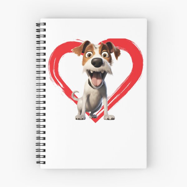 Item preview, Fox Terrier Cartoon in Love Heart swoosh  designed and sold by For Dog Sake!®.