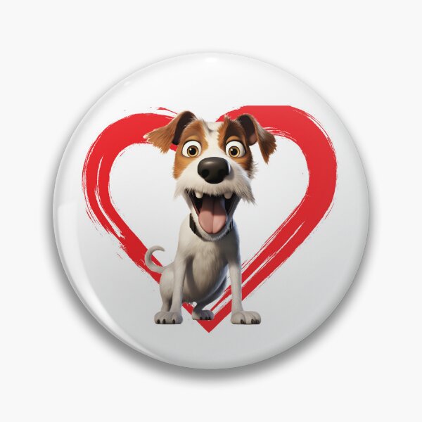 Item preview, Fox Terrier Cartoon in Love Heart swoosh  designed and sold by For Dog Sake!®.