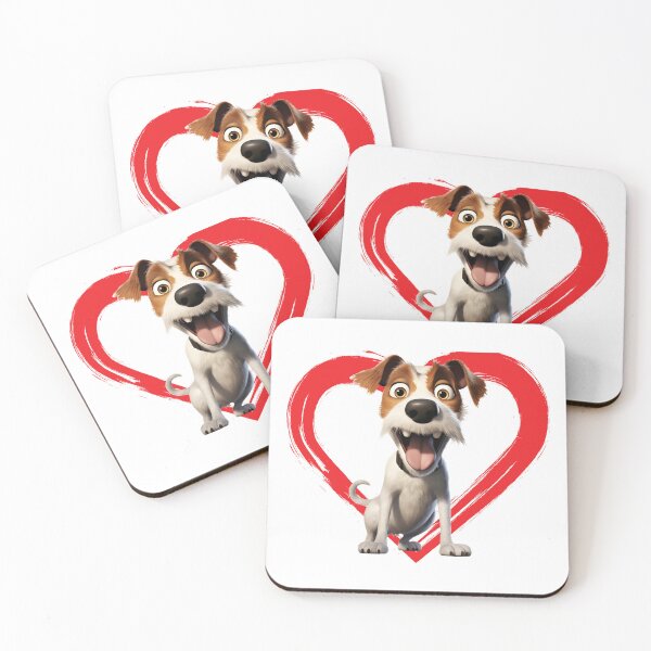 Item preview, Fox Terrier Cartoon in Love Heart swoosh  designed and sold by For Dog Sake!®.