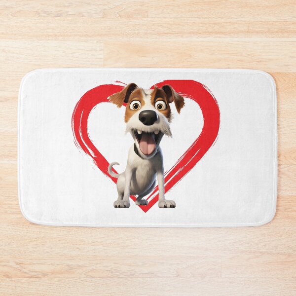 Item preview, Fox Terrier Cartoon in Love Heart swoosh  designed and sold by For Dog Sake!®.