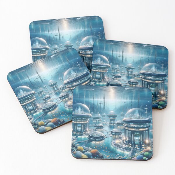 Item preview, Futuristic Underwater Metropolis designed and sold by BestArtByArvind.