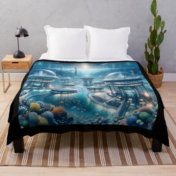 Item preview, Futuristic Underwater Metropolis designed and sold by BestArtByArvind.