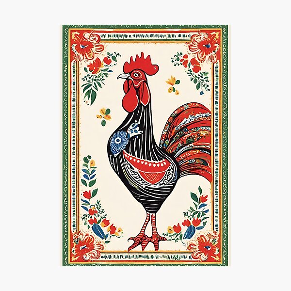 Aperçu de l'œuvre Galo de Barcelos Torchon Coq Portugal Design #3 créée et vendue par Kayley  |  QuintaDaColherArtes.