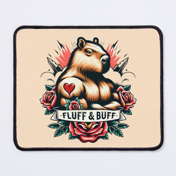 Item preview, Muscled Capybara | Fluff'nBuff | Fitness Quote | Funny designed and sold by AngryBlackDog.