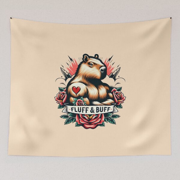 Item preview, Muscled Capybara | Fluff'nBuff | Fitness Quote | Funny designed and sold by AngryBlackDog.
