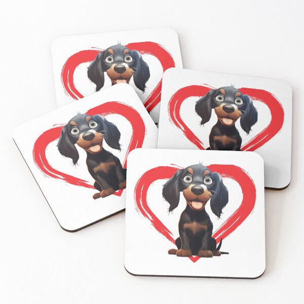Item preview, Gorden Setter Cartoon in Love Heart swoosh  designed and sold by For Dog Sake!®.