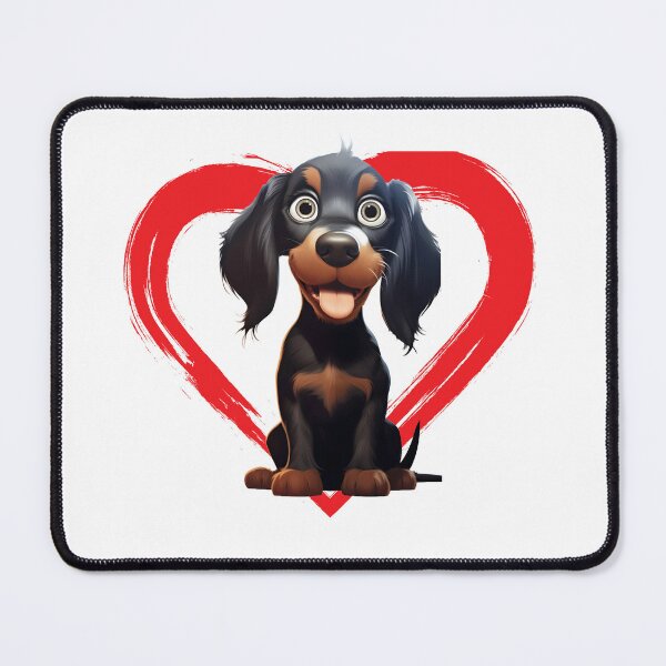 Item preview, Gorden Setter Cartoon in Love Heart swoosh  designed and sold by For Dog Sake!®.