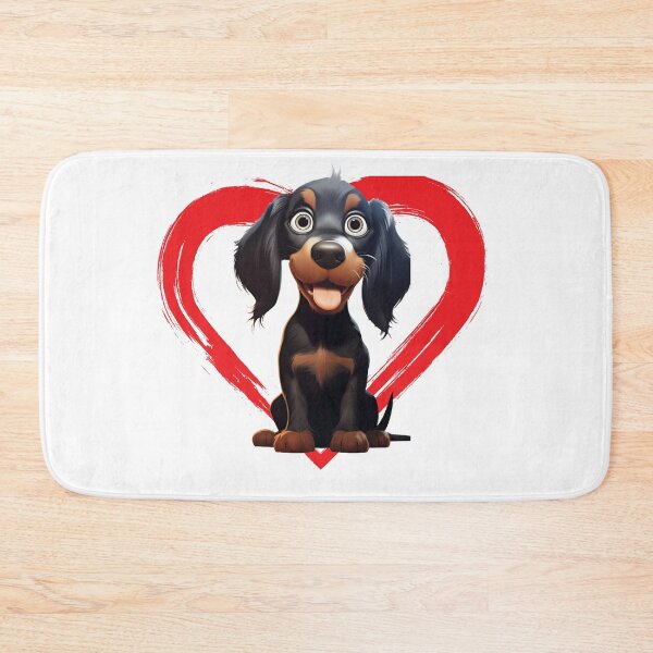 Item preview, Gorden Setter Cartoon in Love Heart swoosh  designed and sold by For Dog Sake!®.