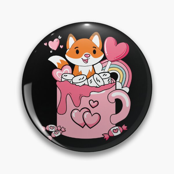 Item preview, Cute Cartoon Cat Fox Valentine's Day Coffee Lover Rainbow designed and sold by Nicole Creates.