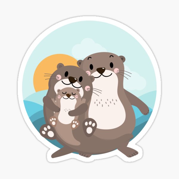 Artikel-Vorschau von Otter-Familie, designt und verkauft von AnulaArt.