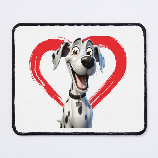 Item preview, Great Dane Harlequin Cartoon in Love Heart swoosh designed and sold by For Dog Sake!®.