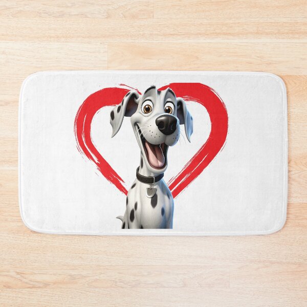 Item preview, Great Dane Harlequin Cartoon in Love Heart swoosh  designed and sold by For Dog Sake!®.