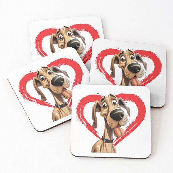 Item preview, Great Dane Cartoon in Love Heart swoosh designed and sold by For Dog Sake!®.
