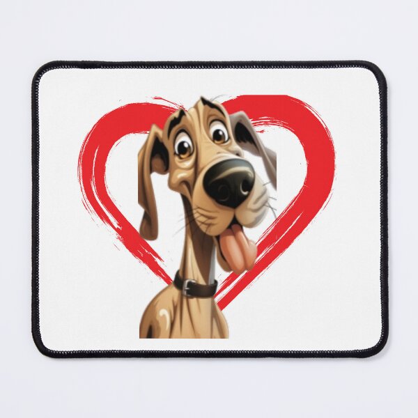 Item preview, Great Dane Cartoon in Love Heart swoosh  designed and sold by For Dog Sake!®.