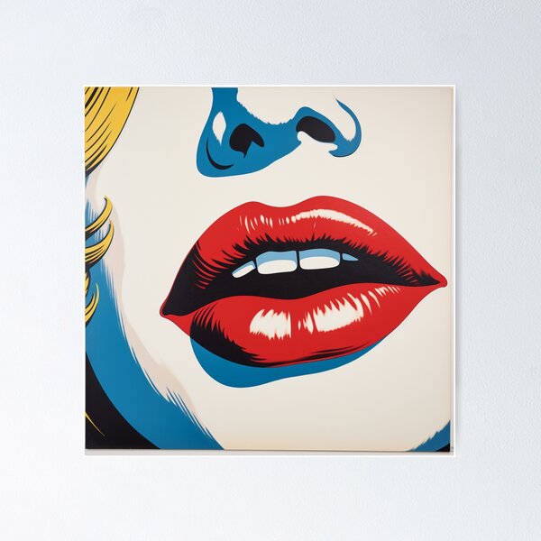 Item preview, Lips Woman Pop Art Style Roy Lichtenstein designed and sold by VivaVibeStyle.