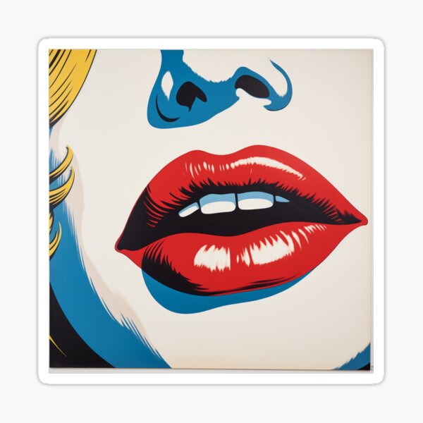 Item preview, Lips Woman Pop Art Style Roy Lichtenstein designed and sold by VivaVibeStyle.