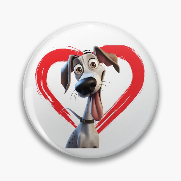 Item preview, Greyhound Cartoon in Love Heart swoosh  designed and sold by For Dog Sake!®.