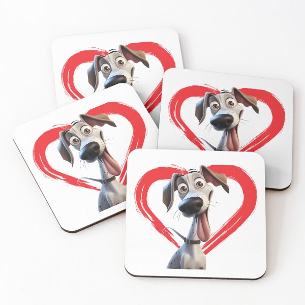 Item preview, Greyhound Cartoon in Love Heart swoosh  designed and sold by For Dog Sake!®.