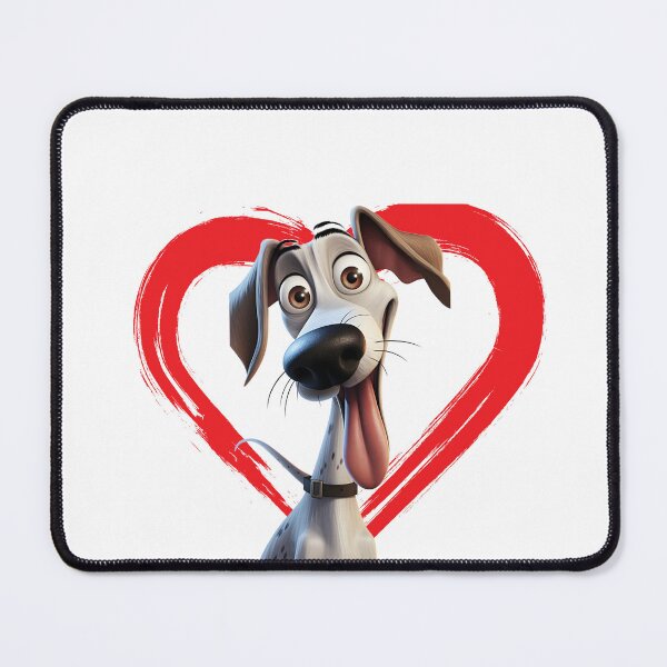 Item preview, Greyhound Cartoon in Love Heart swoosh designed and sold by For Dog Sake!®.