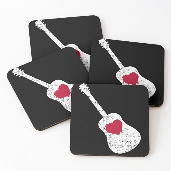 Item preview, Acustic Guitar with Heart Grunge Dark Style Design for Guitars Lovers designed and sold by StanPera.