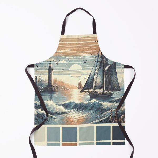 Item preview, Vintage Maritime Seascape Art designed and sold by glowarya.