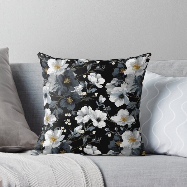 Item preview, A modern and minimalist floral pattern bold black and white blooms. designed and sold by cozycrafts3.