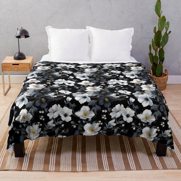 Item preview, A modern and minimalist floral pattern bold black and white blooms. designed and sold by cozycrafts3.