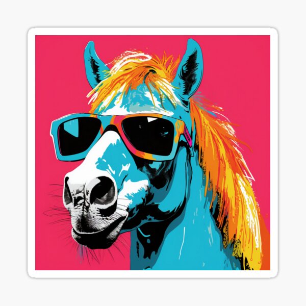 Item preview, Andy Warhol Style Pop Art Horse Animal designed and sold by VivaVibeStyle.