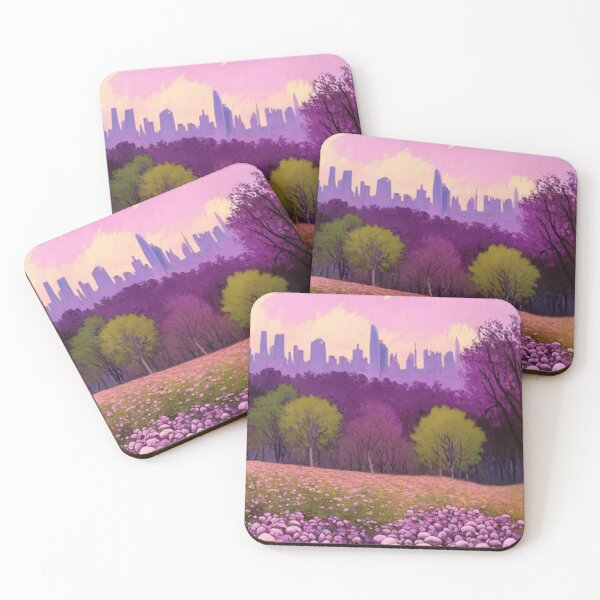 Item preview, Forest landscape in violet and green tones designed and sold by NaturaFotos.