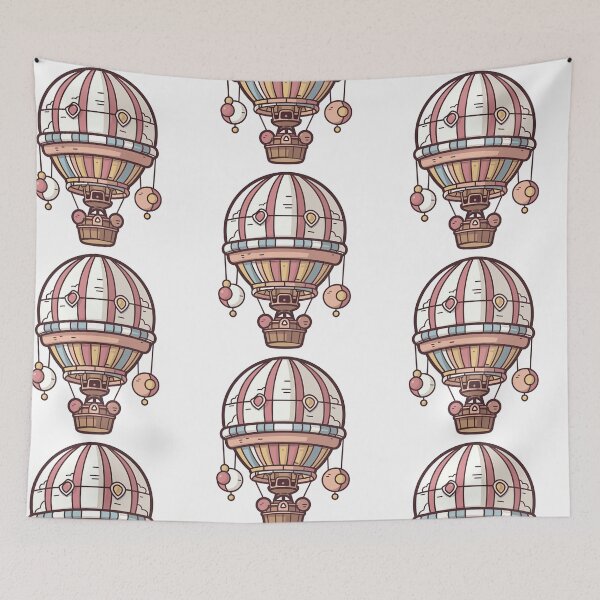 Item preview, Sky Serenity: Colorful Kawaii Hot Air Balloon Bliss designed and sold by DigitalGraphic1.