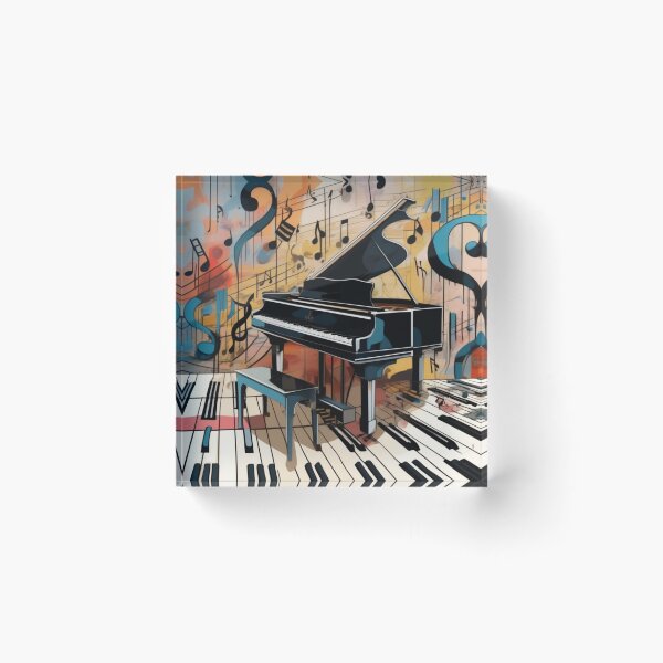 Item preview, Abstract image of a piano and musical symbols designed and sold by MusicalArtisty.
