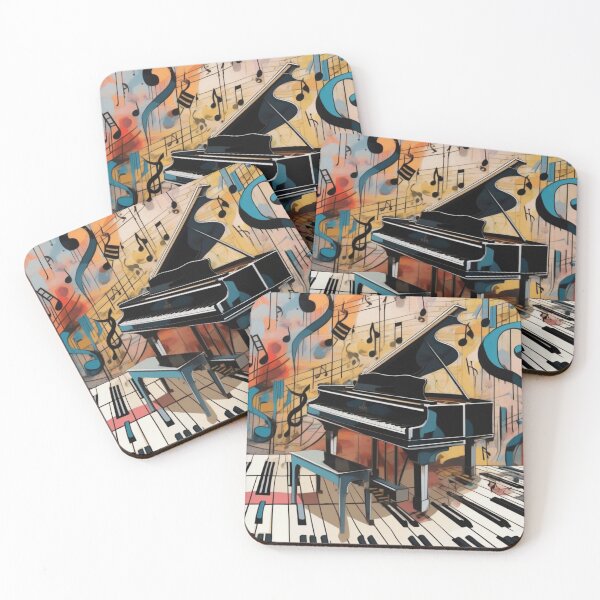 Item preview, Abstract image of a piano and musical symbols designed and sold by MusicalArtisty.