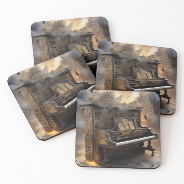 Item preview, Abstract image of a piano and musical symbols designed and sold by MusicalArtisty.