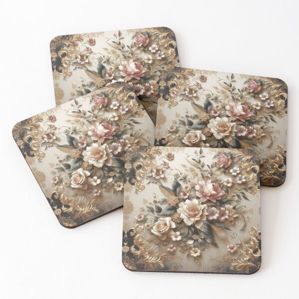 Item preview, Gilt edged maximalist flowers designed and sold by Inkstorm-London.