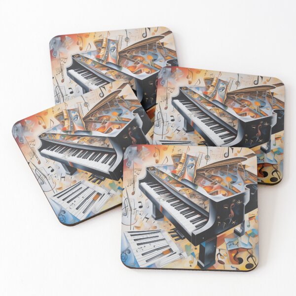 Item preview, Abstract image of a piano and musical symbols designed and sold by MusicalArtisty.