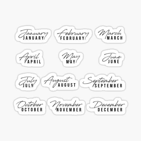 Months Of The Year Stickers for Sale