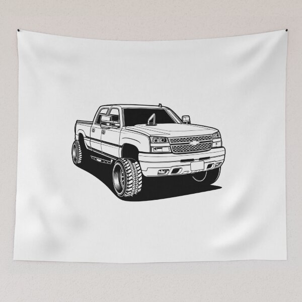 Item preview, 2004 Chevrolet Silverado 1500 Line Art Style designed and sold by vektoranda.