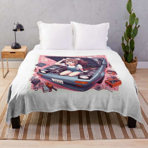 Item preview, Cute Anime Girl Mechanic Posing On Car designed and sold by TeesByPatrick.