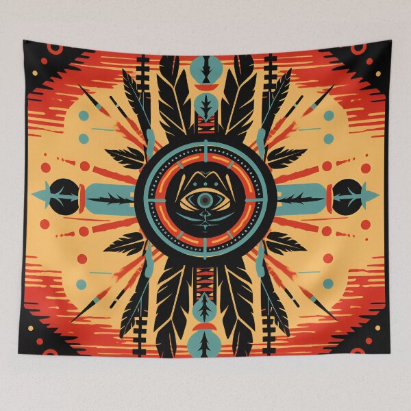 Item preview, colorful Comanche Indian tribal pattern designed and sold by dcrc.