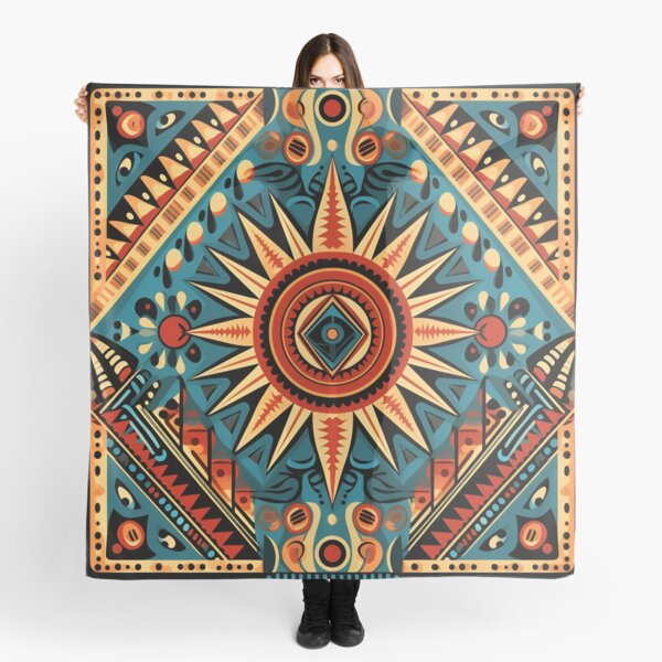 Navajo Blanket pattern, turquise, red, grey, black