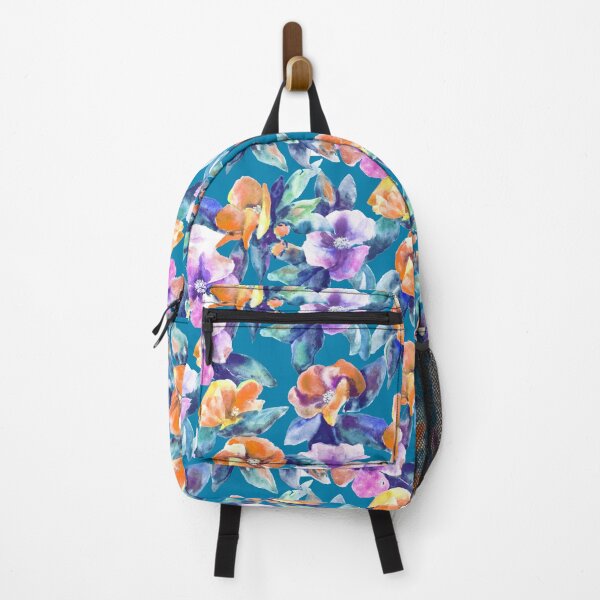 Item preview, big floral classic watercolor handmade blue designed and sold by Alessandro Remo Mazzoni Remotextiles.