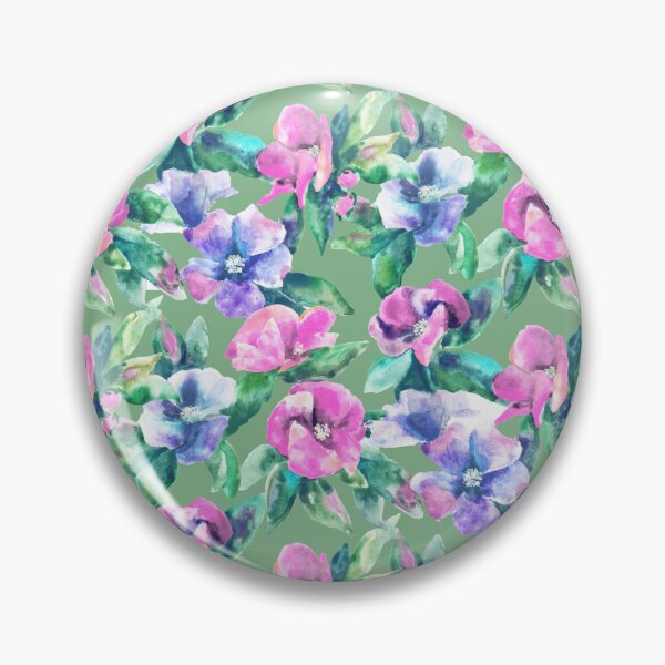 Item preview, Copy of big floral classic watercolor handmade green designed and sold by Alessandro Remo Mazzoni Remotextiles.